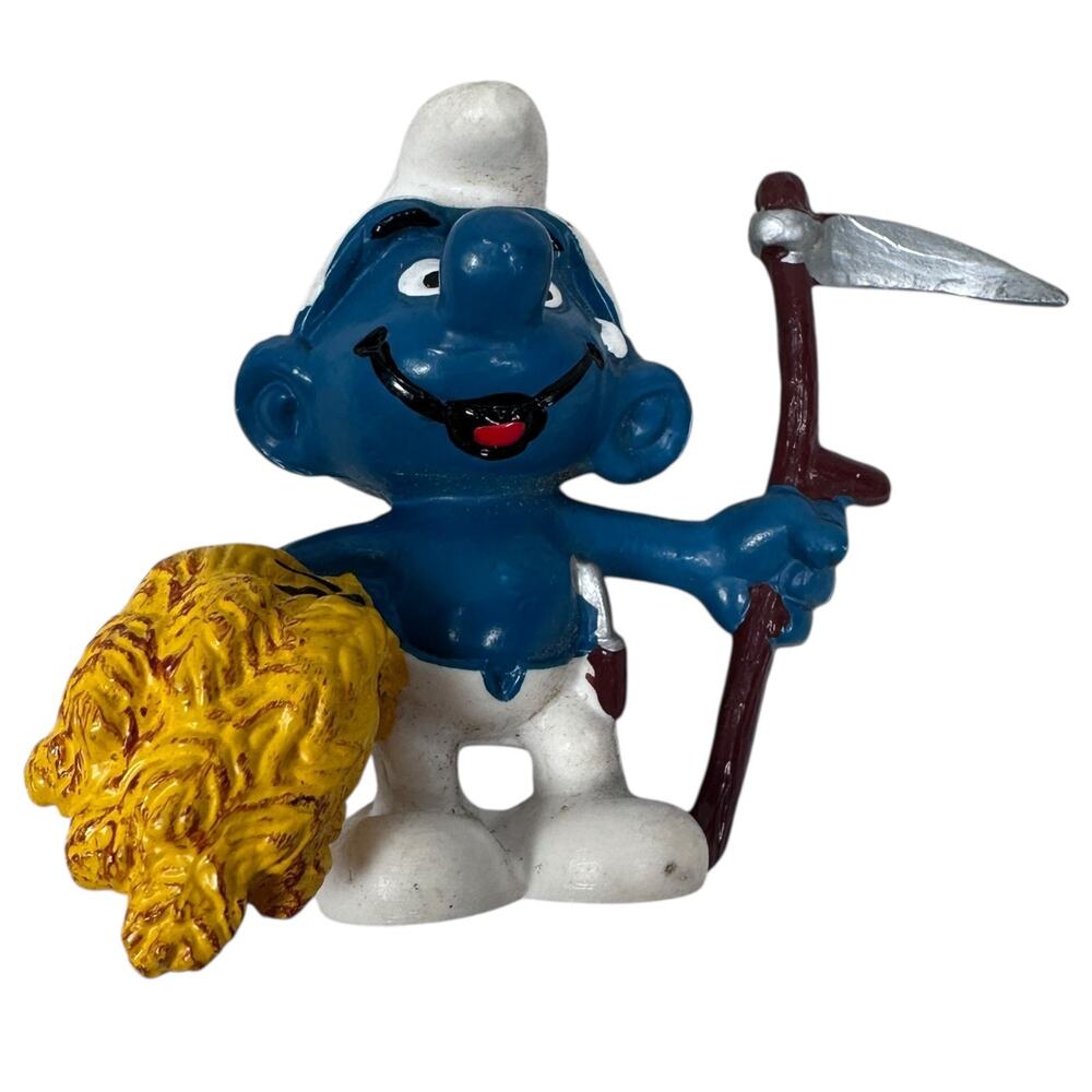 Vintage Schleich The Smurfs PVC Figure‎ Lot of 3 Candy Cane Hiker Wheat Farmer - Picture 3 of 10